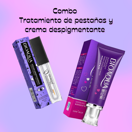 Kit Bioaqua: Serum pestañas y cejas + crema despigmentante